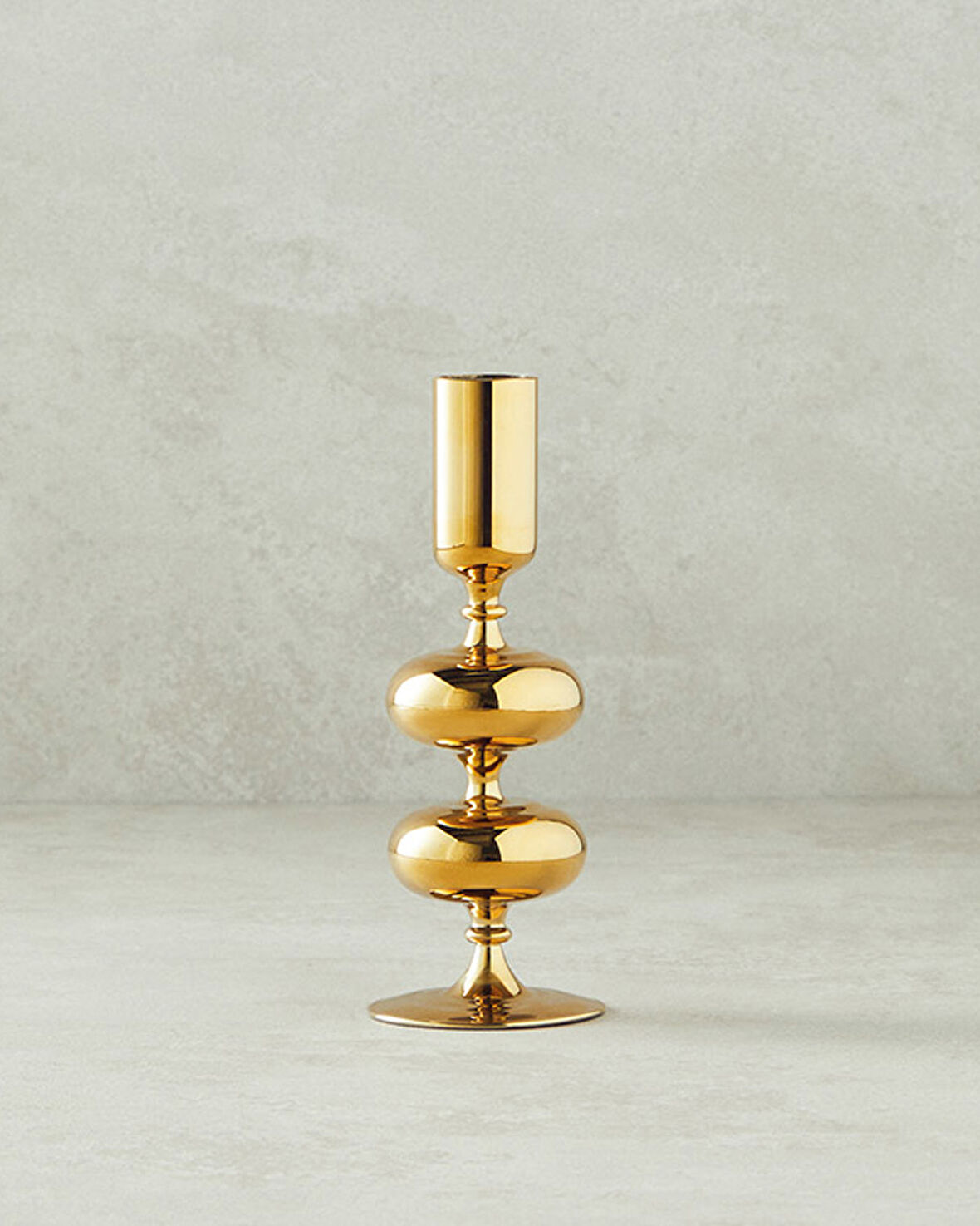 English Home Candlelight Cam Tekli Şamdan Gold