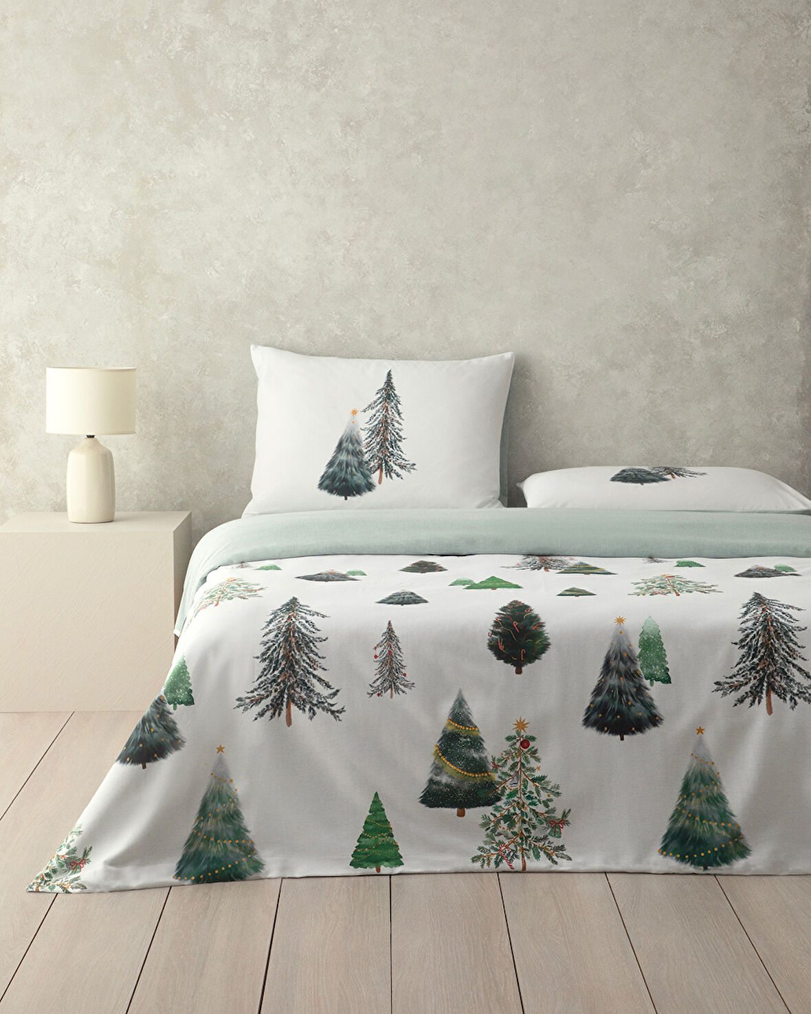 English Home Pine Serenity Dijital Baskılı Soft Cotton Çift Kişilik Nevresim Takımı Yeşil