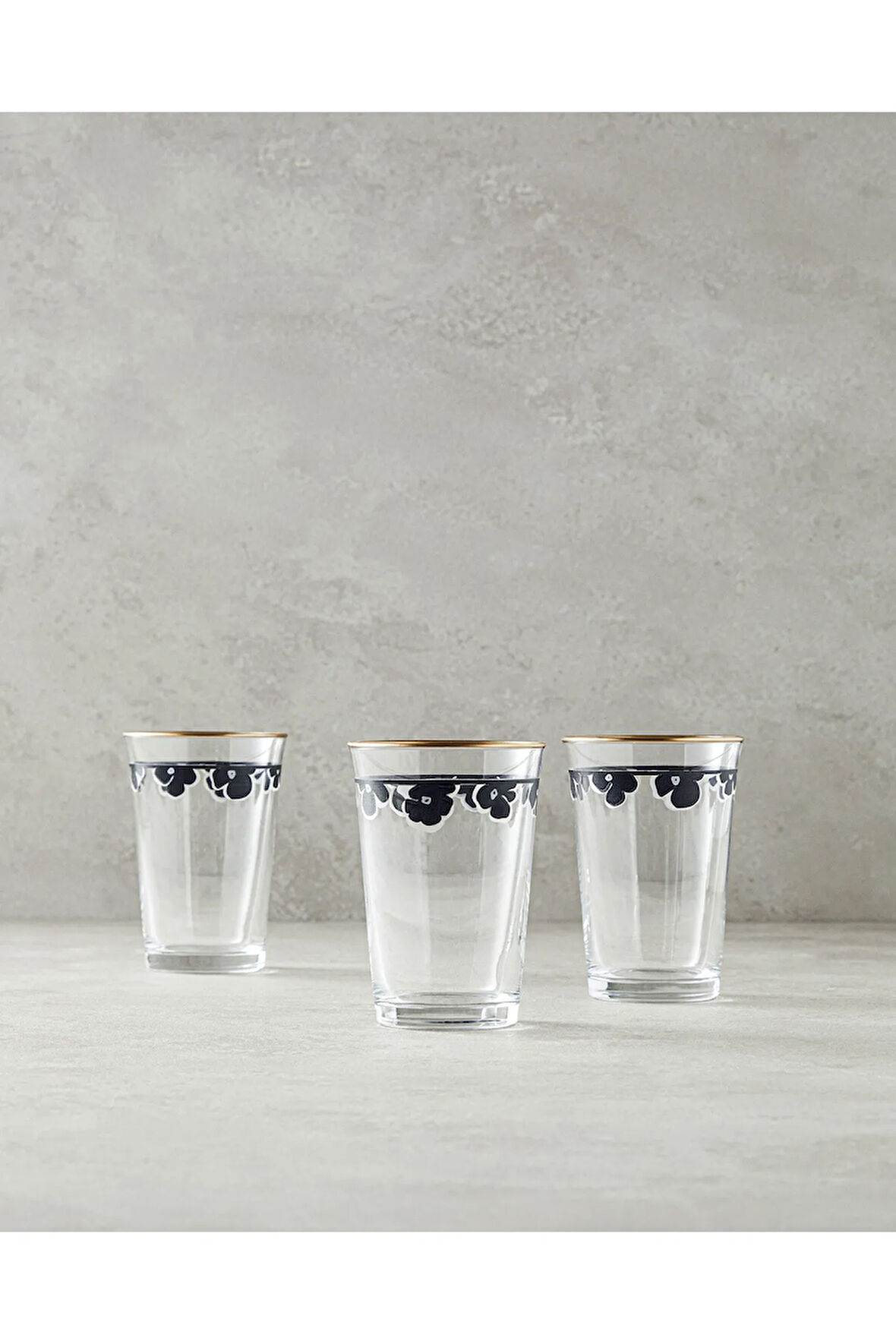 Bohemian 3'lü Cam Meşrubat Bardağı 290 ml Siyah