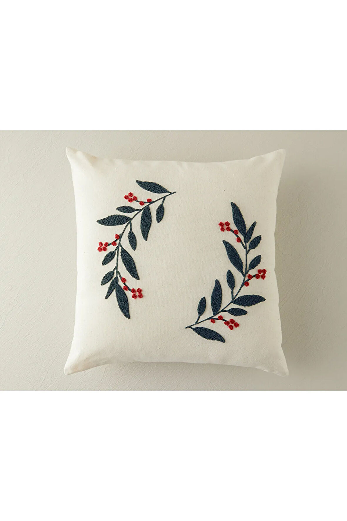 Branch Leaves Kırlent Kılıfı Ekru