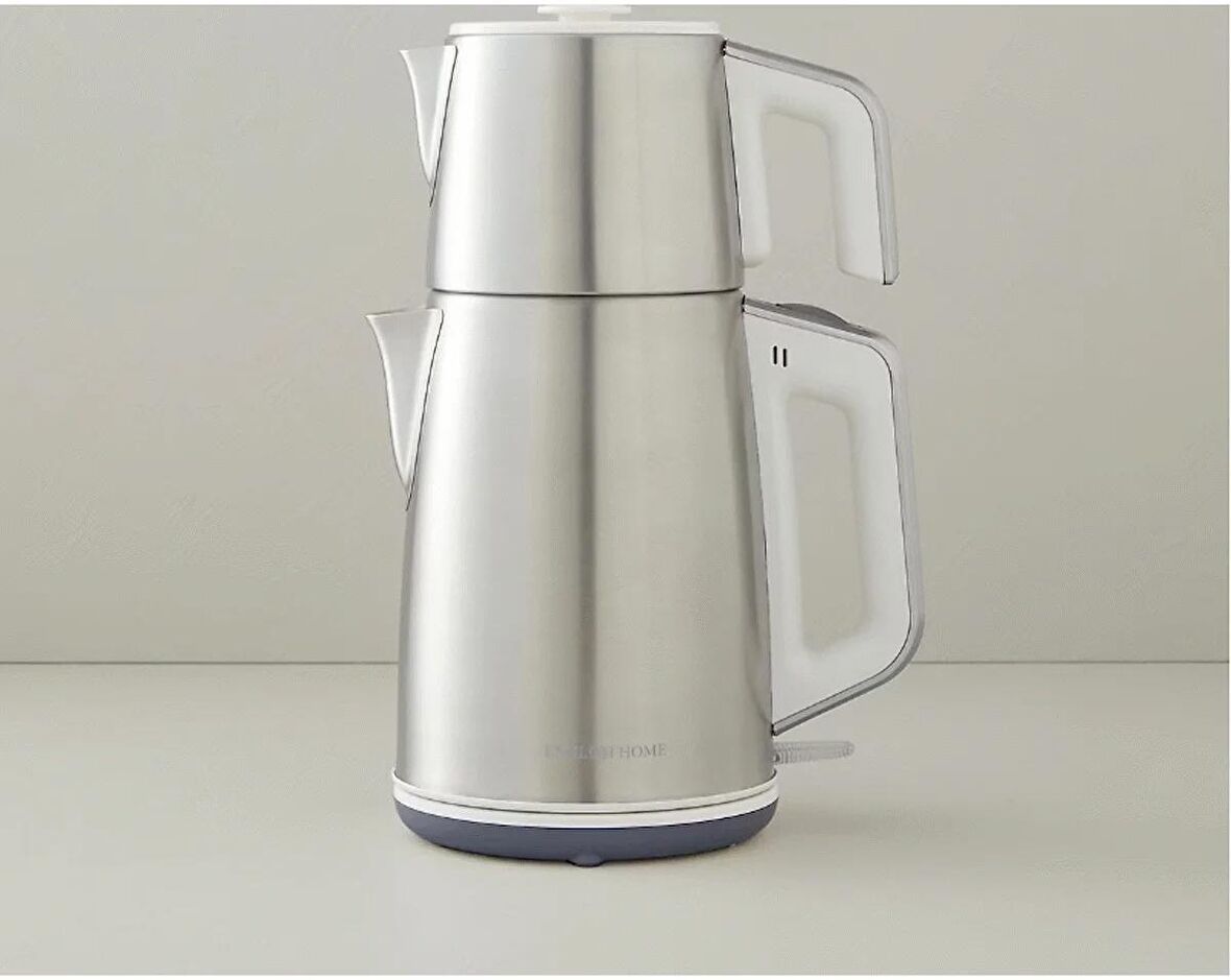 English Home CMK 6010 Inox Çay Makinesi Ve Kettle Beyaz-Krom