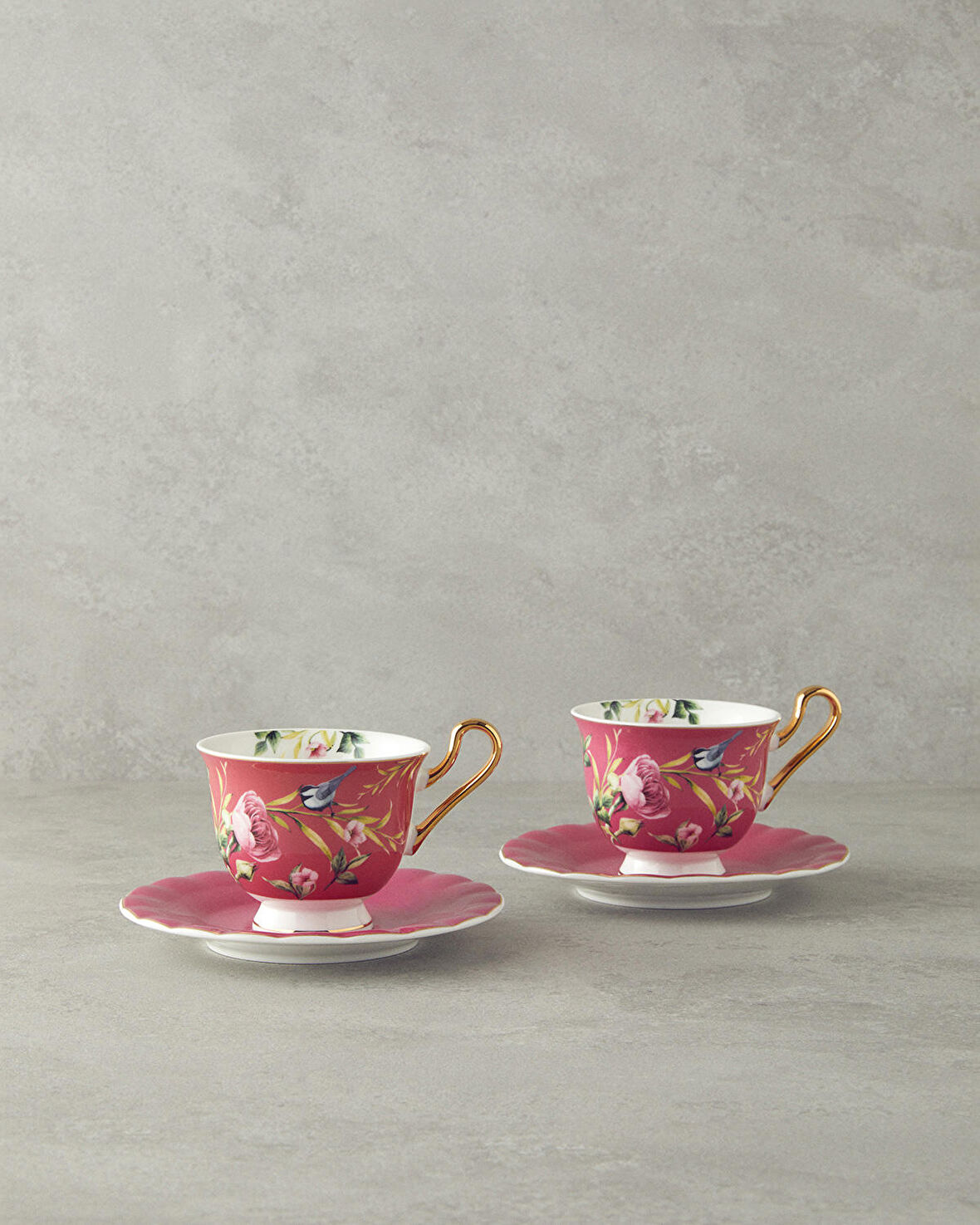 English Home Vanilla New Bone China 4 Parça 2 Kişilik Çay Fincanı Takımı Mor