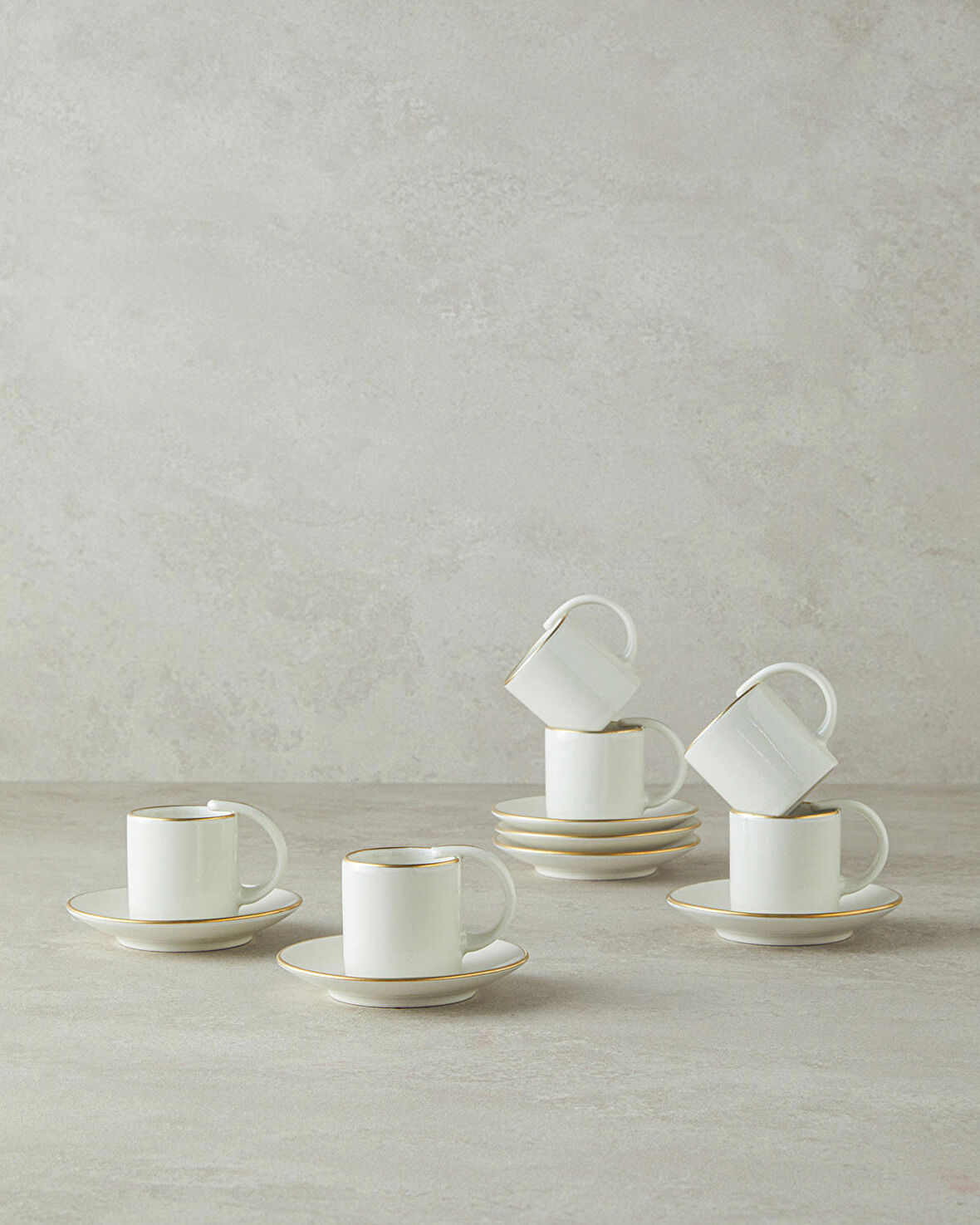 English Home Classy Porselen 12 Parça 6 Kişilik Kahve Fincan Takımı Gold