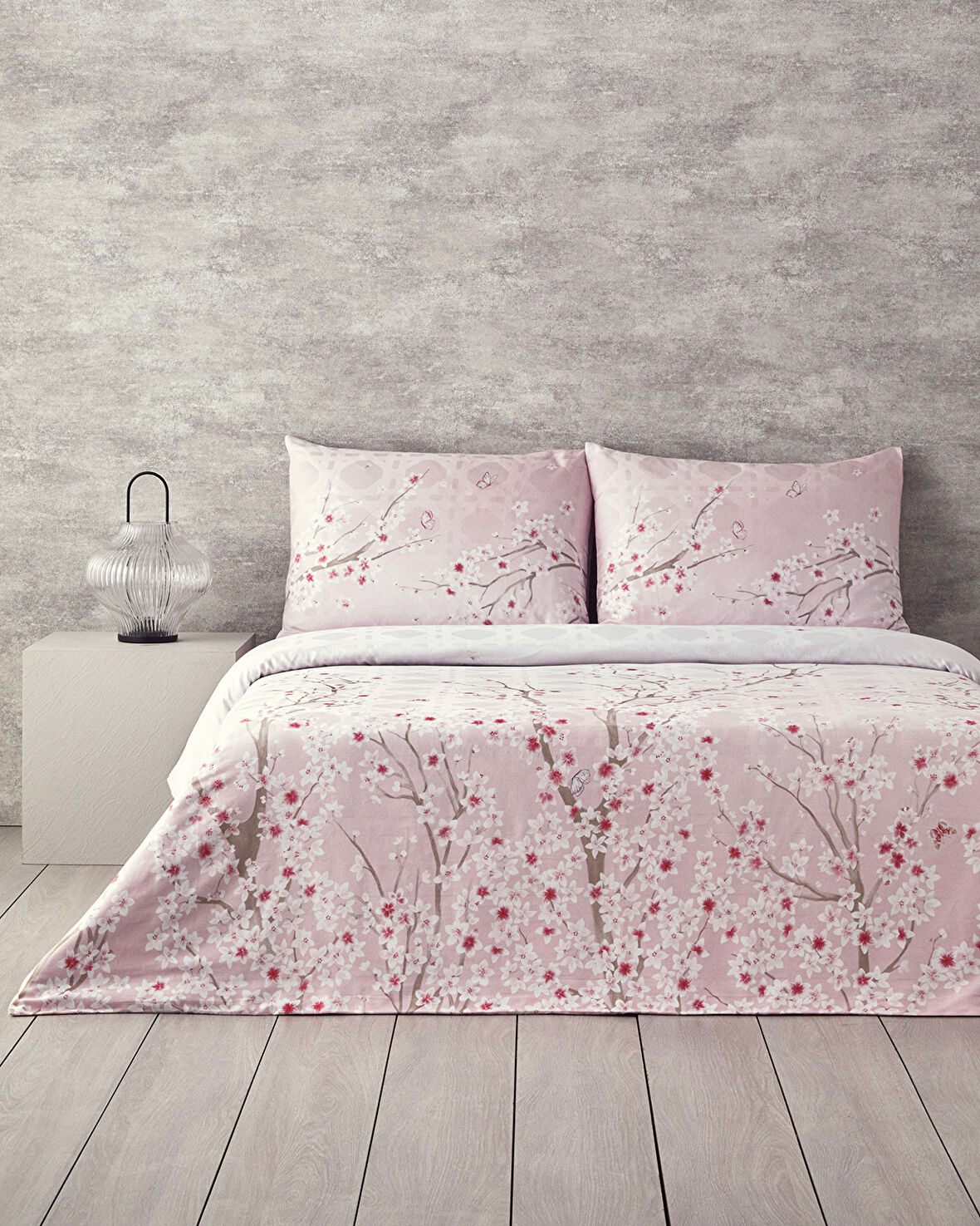 English Home Sakura Komorebi King Size Nevresim Takımı Pembe