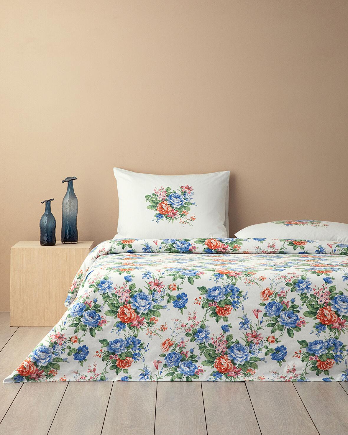 English Home Rose Romance King Size Nevresim Seti Mavi