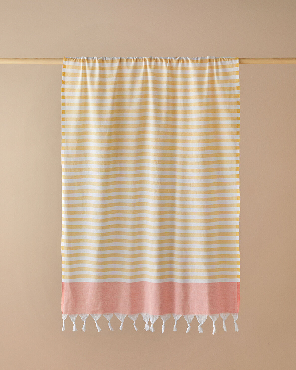 Candy Rejenere Çizgili Peştamal 90x150 cm Sarı-Mercan