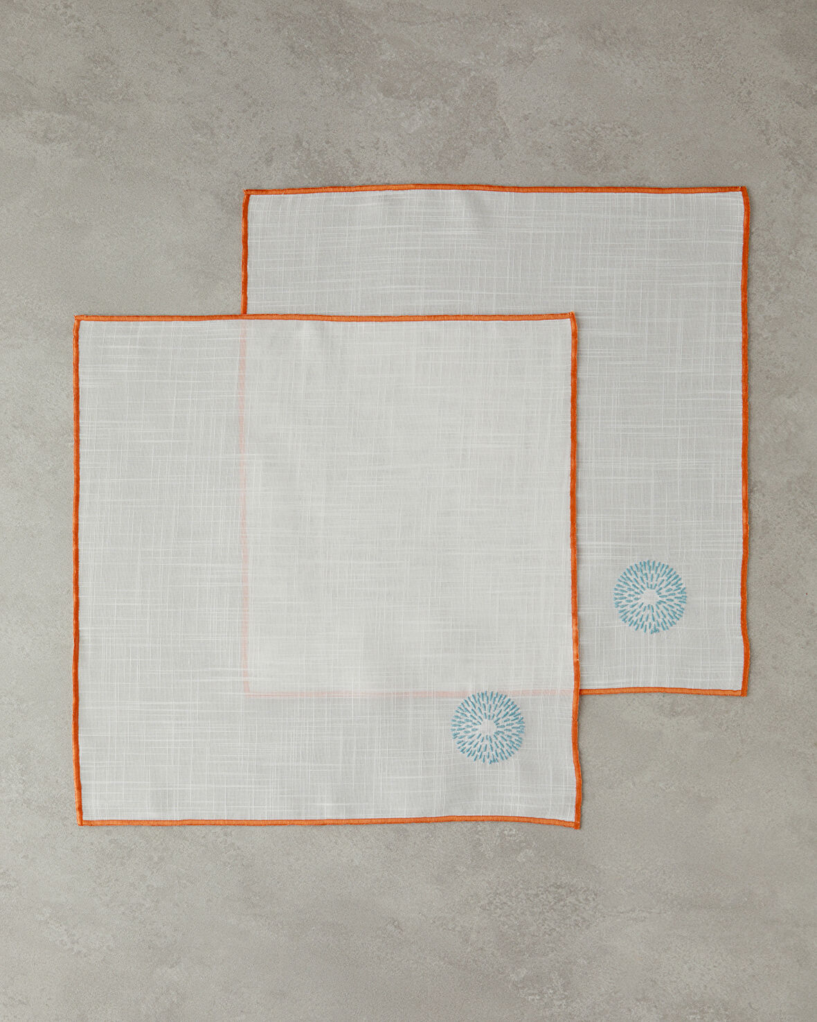 English Home Arzu Sabancı Splash Polyester 2'li Misafir Peçetesi 40x40 Krem-Turuncu