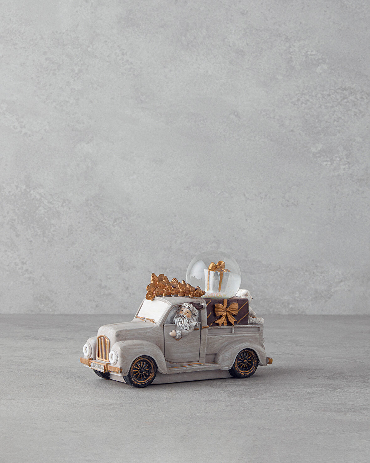 English Home Old Car Yılbaşı Kar Küresi 7x15,5x10,5 cm Gri