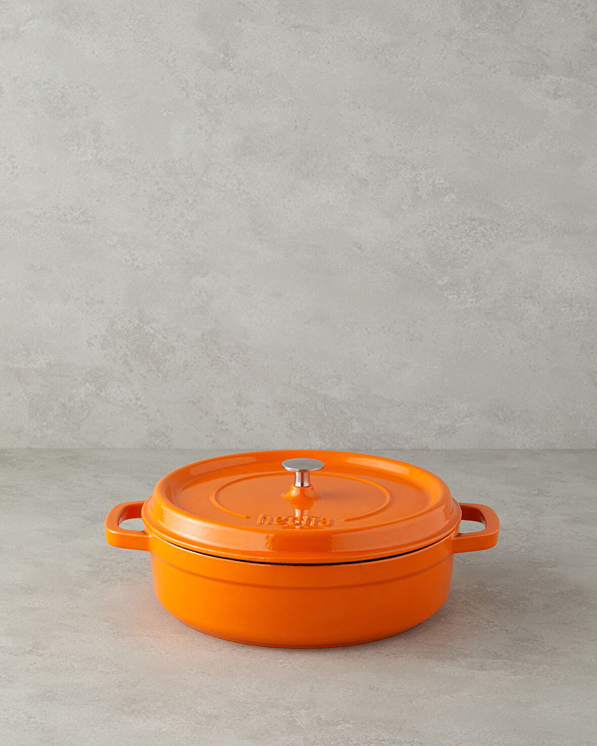 Hecha Demir Döküm Sığ Tencere 28 cm Turuncu