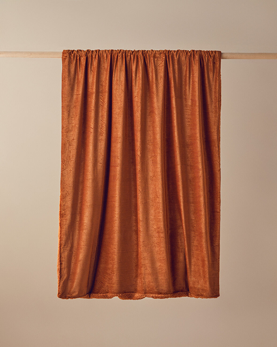 Corduroy Sherpa Kadife Tv Battaniye 120x160 cm Yanık Portakal