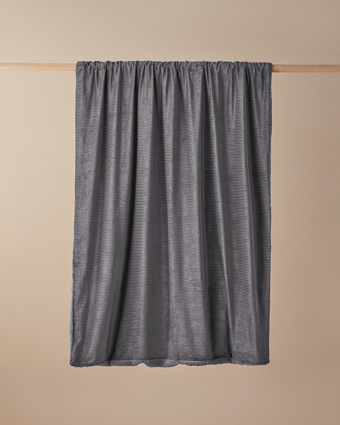 English Home Corduroy Sherpa Kadife Tv Battaniye 120x160 cm Gri