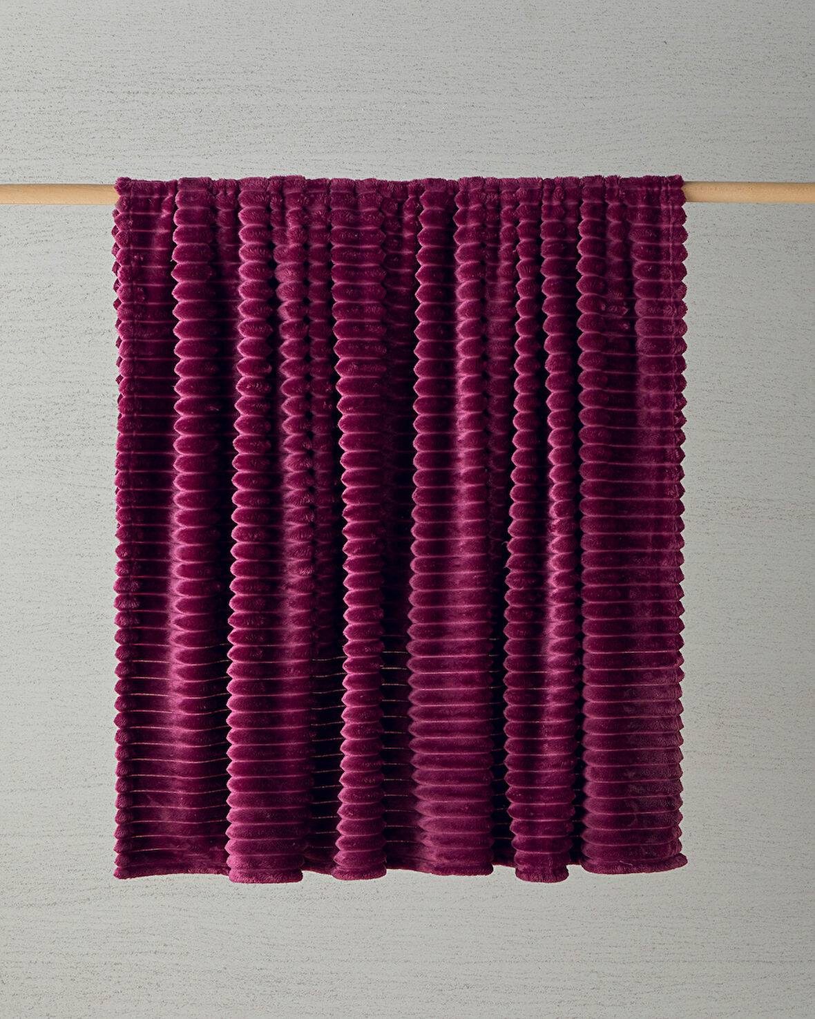 Modern Line Çizgili Super Soft Çift Kişilik Battaniye 200x220 cm Mürdüm