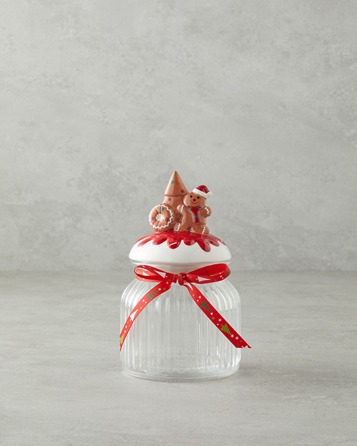 English Home Ginger Man Cam Kavanoz 950 ml Beyaz - Kırmızı