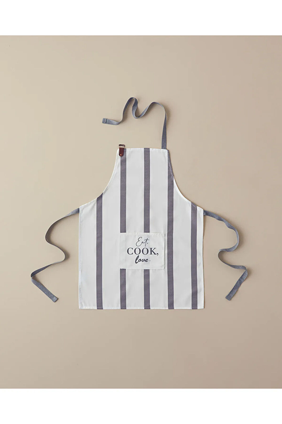 Cookery Pamuk Polyester Mutfak Önlüğü 70x55 Cm Beyaz - Gri