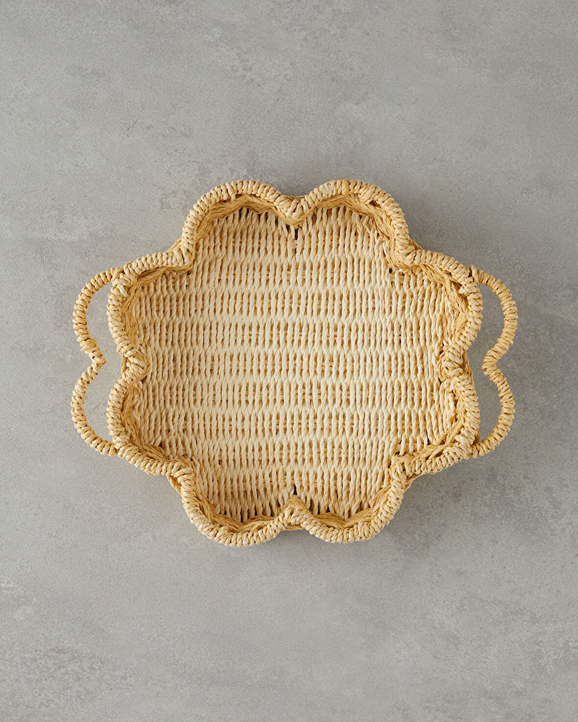 English Home Flore Kağıt İp Dekoratif Tepsi 25x5 cm Natural