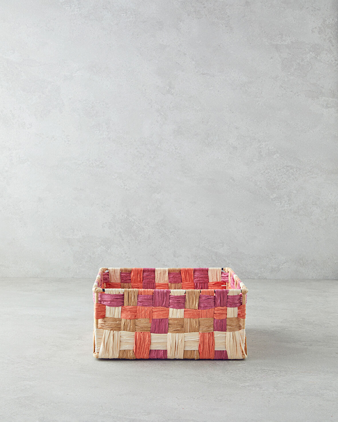 English Home Modern Square Kağıt İp Sepet 22x22x10cm Turuncu
