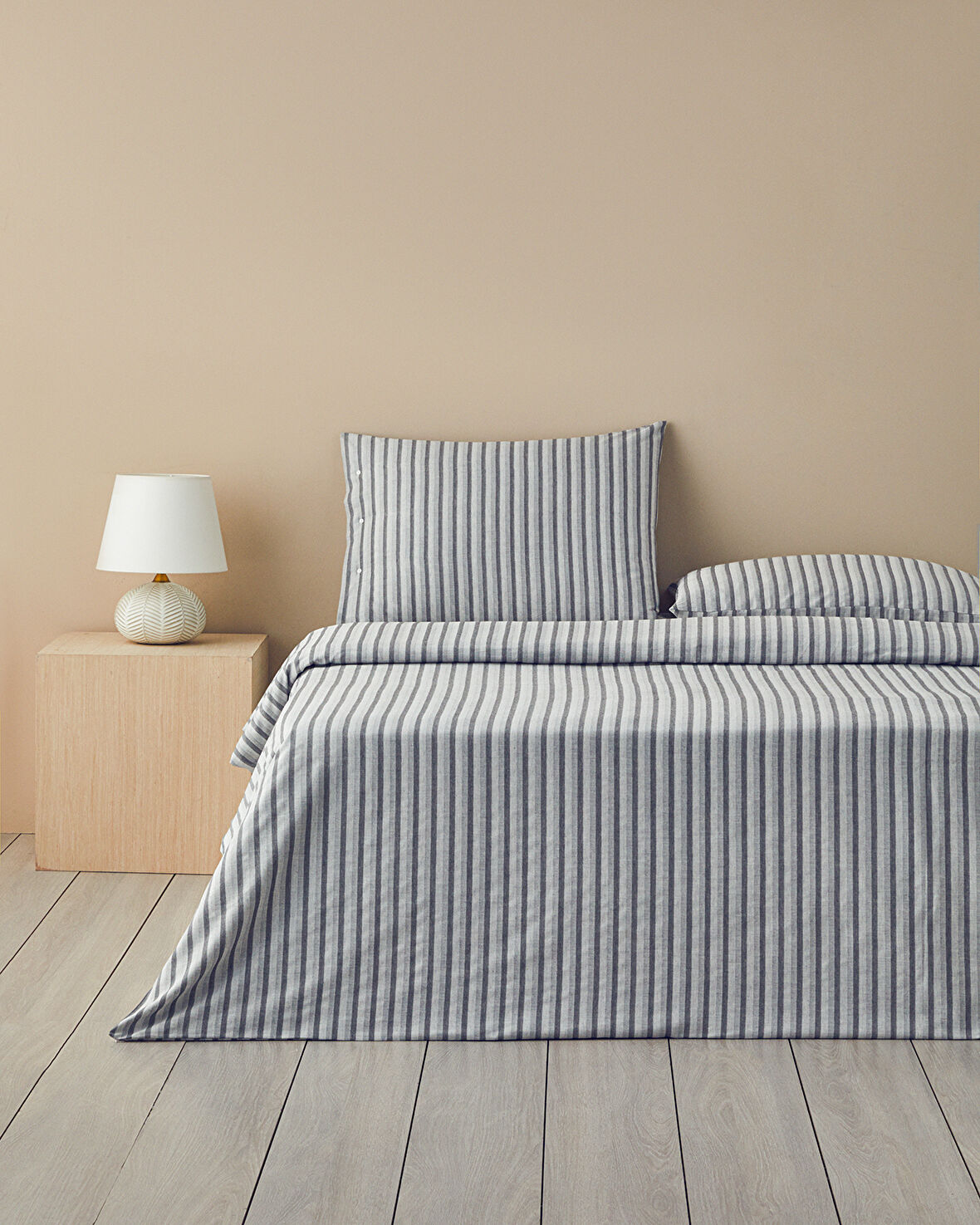 English Home Elite Lines İpliği Boyalı King Size Nevresim Takımı Gri