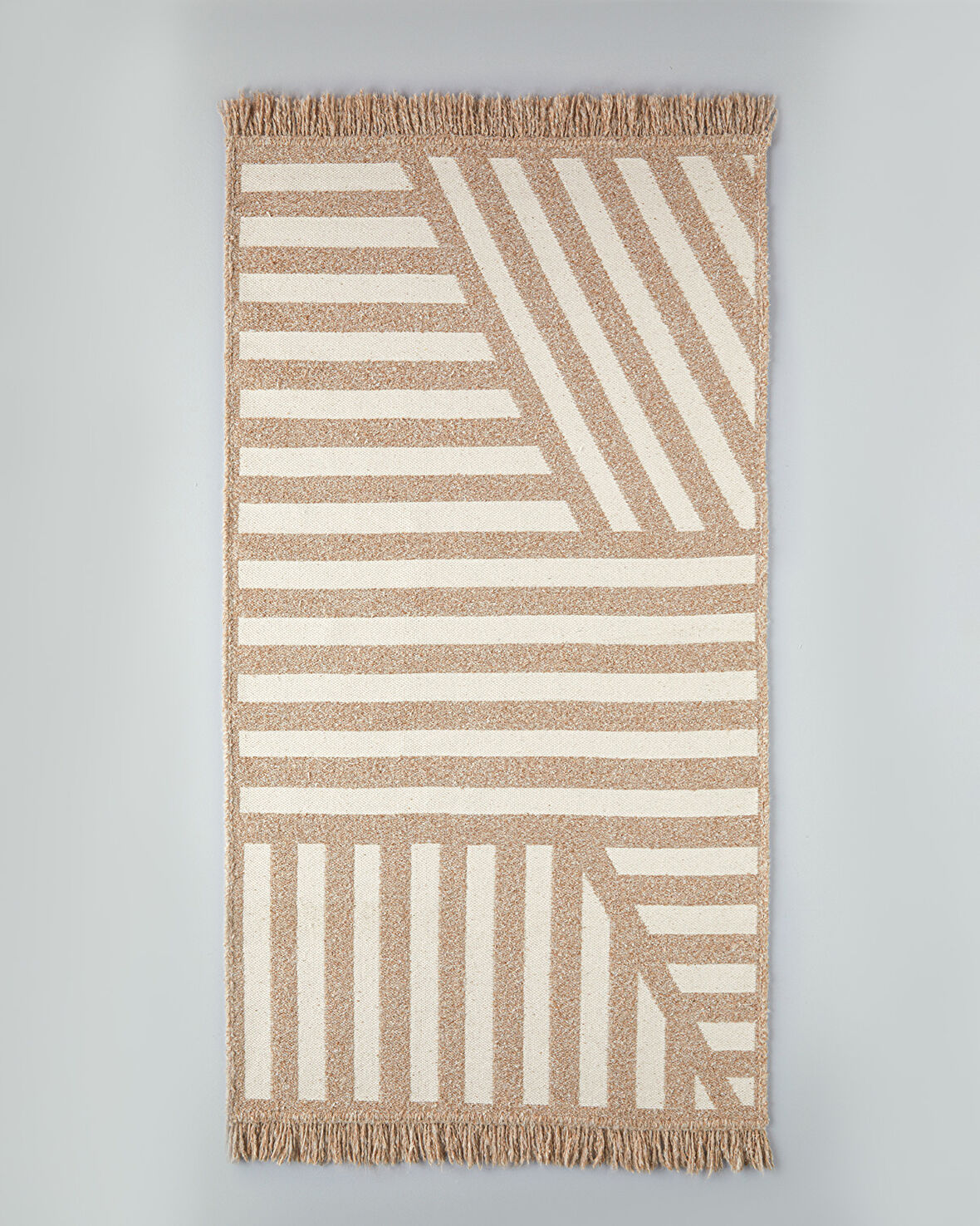 English Home Linear Dokuma Kilim 80x150 cm Açık Krem - Kahve