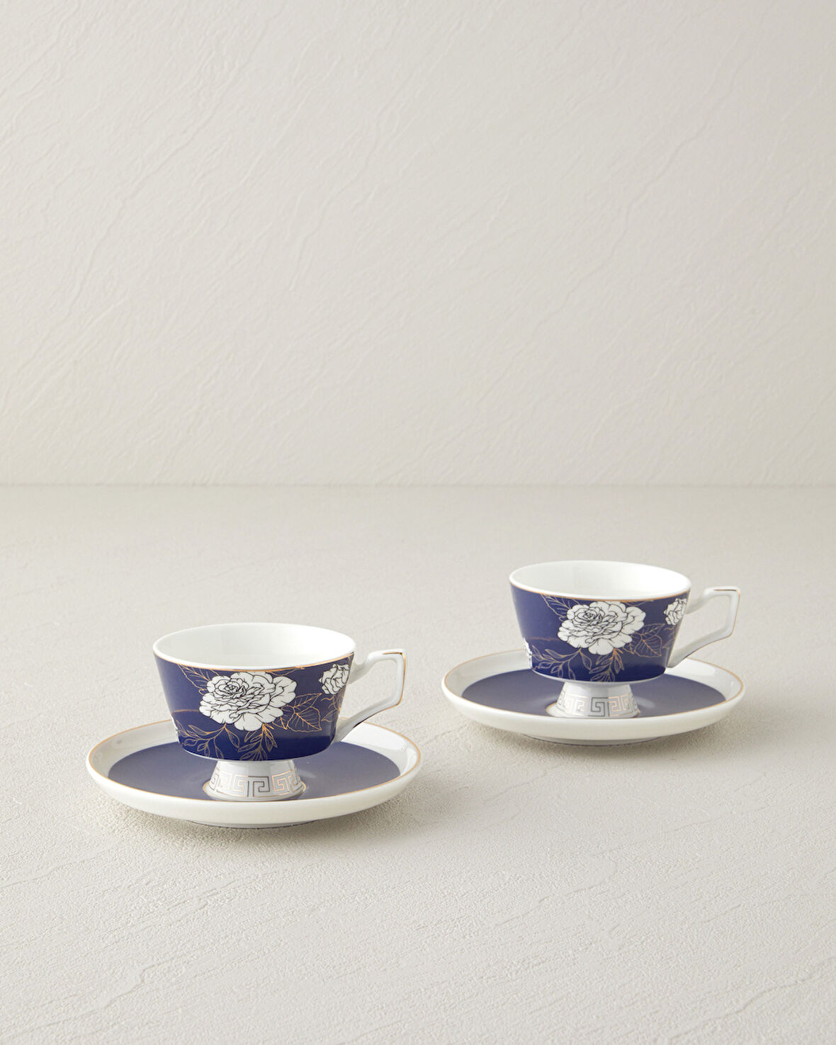 English Home Evelina New Bone China 4 Parça 2 Kişilik Kahve Fincan Takımı 90 ml Lacivert