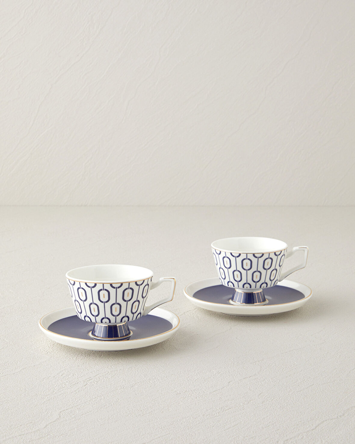 English Home Octavia New Bone China 4 Parça 2 Kişilik Kahve Fincan Takımı 90 ml Lacivert