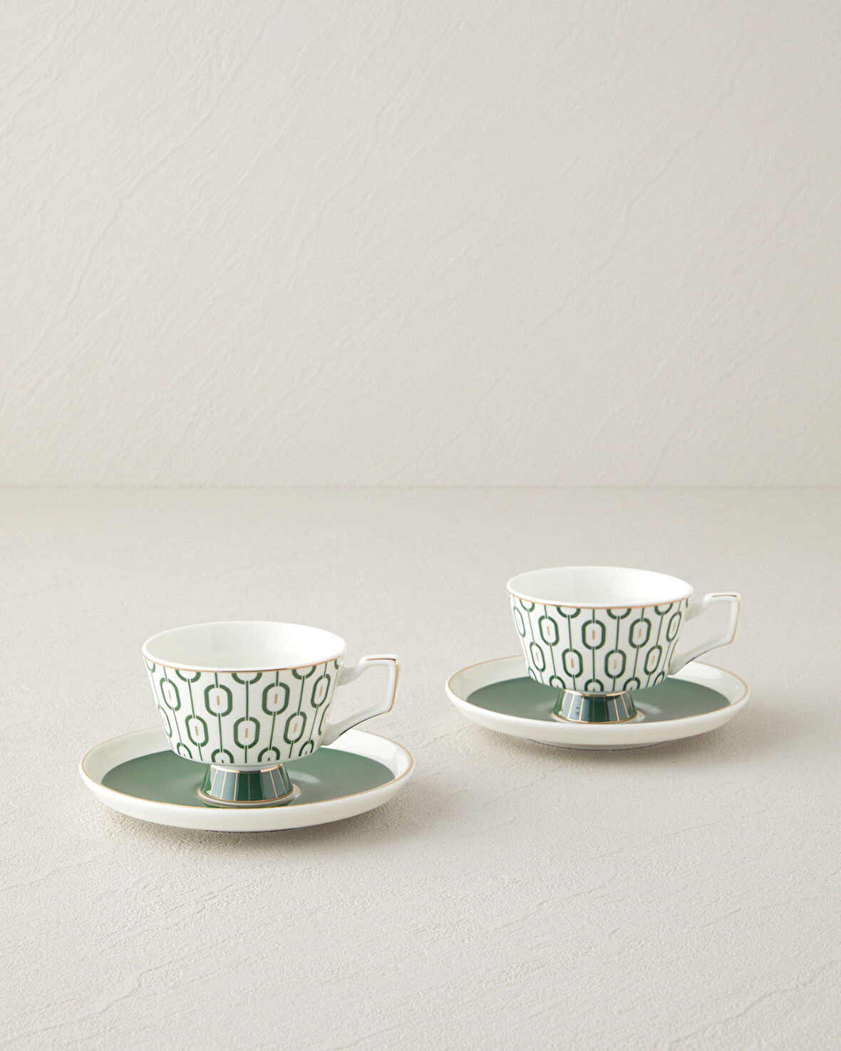 English Home Octavia New Bone China 4 Parça 2 Kişilik Kahve Fincan Takımı 90 ml Koyu Yeşil