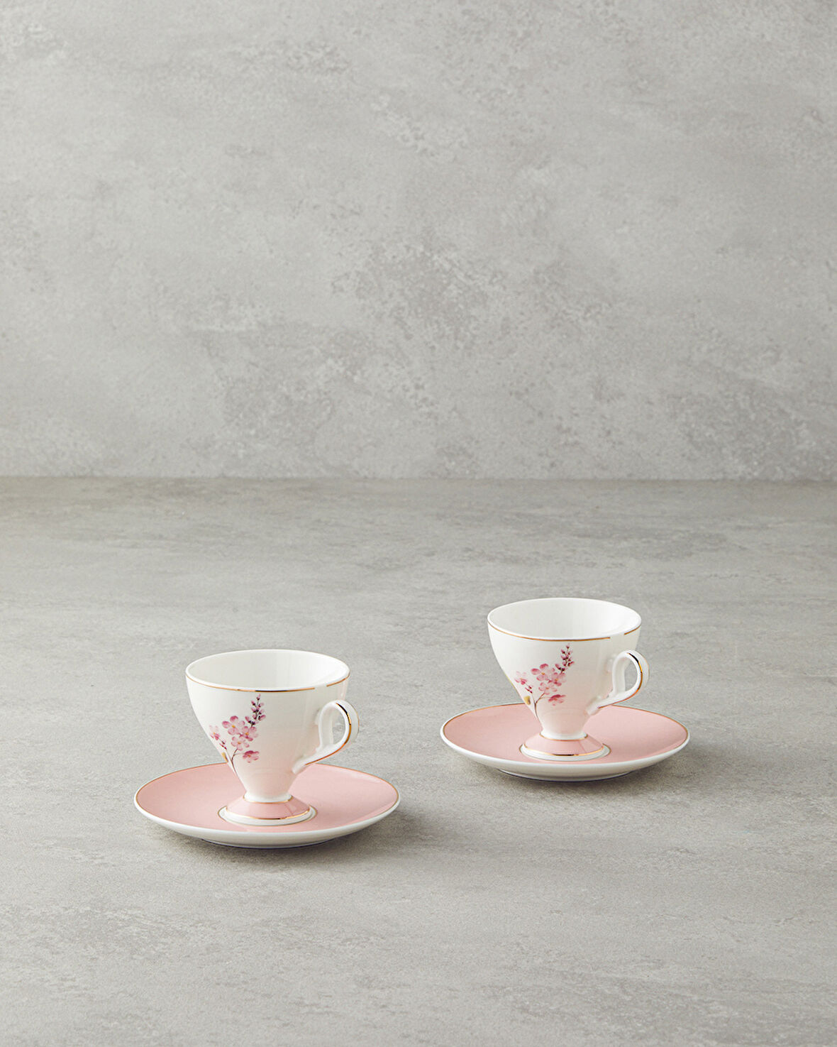 English Home Valentina New Bone China 4 Parça 2 Kişilik Kahve Fincan Takımı 80 ml Pembe