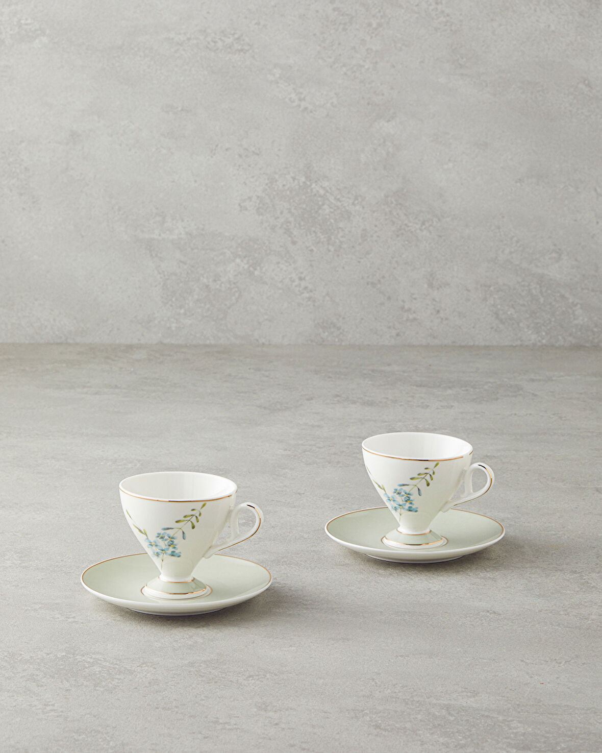 English Home Valentina New Bone China 4 Parça 2 Kişilik Kahve Fincan Takımı 80 ml Açık Yeşil