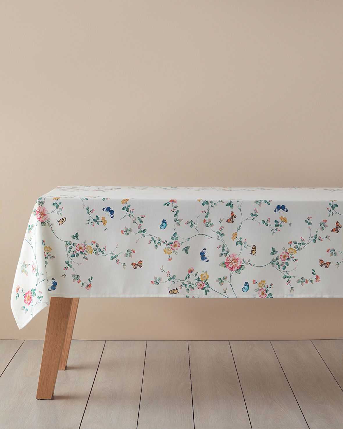English Home Botanical Polyester Masa Örtüsü Krem - Pembe