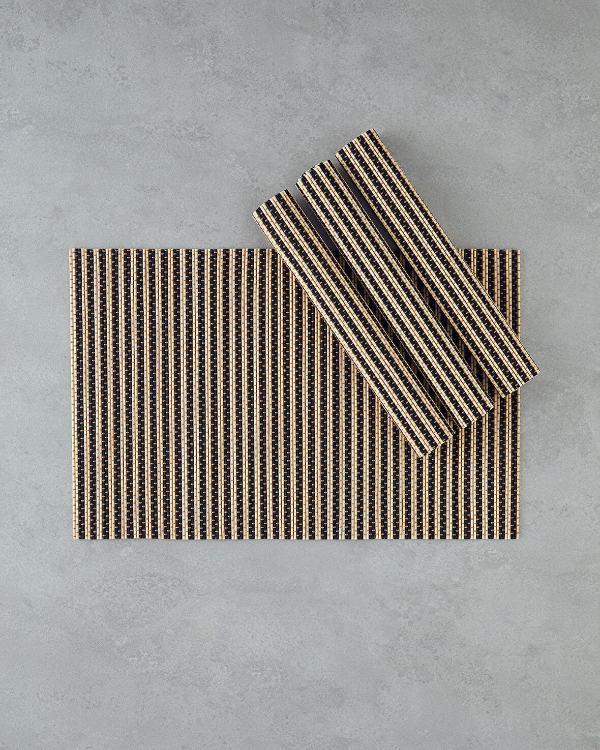 Serene Bambu 4'lü Amerikan Servis 30x45 cm Siyah-Krem