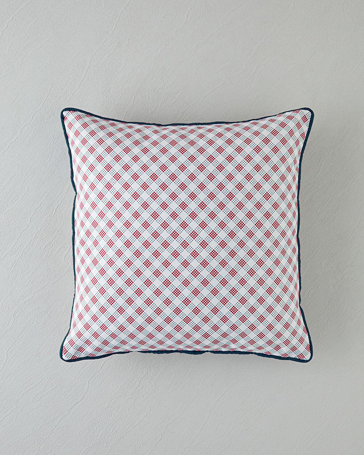Righe Kırlent Kılıfı 45x45 cm Kırmızı - Beyaz