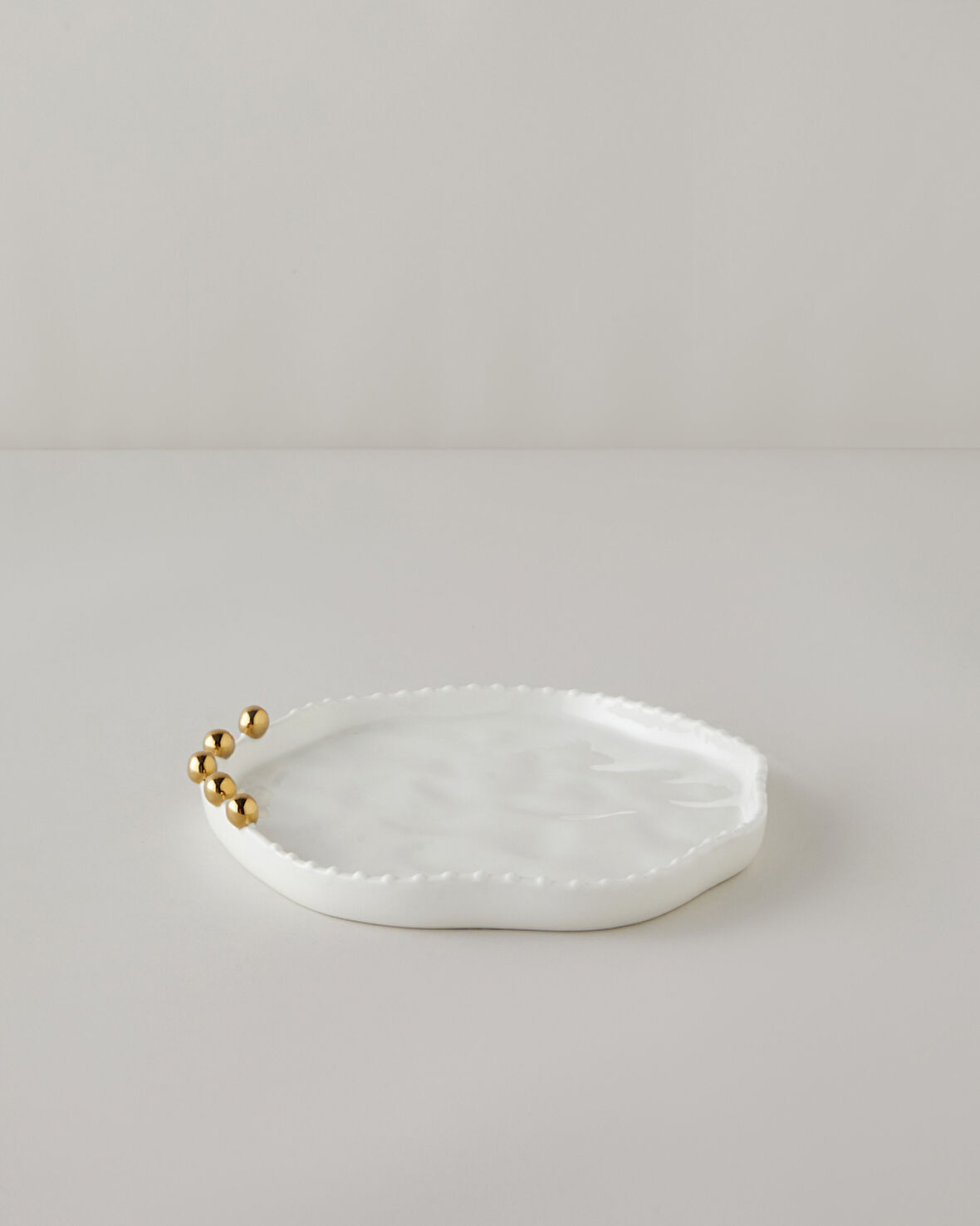 Golden Gleam Porselen Pasta Tabağı 24 cm Beyaz-Gold