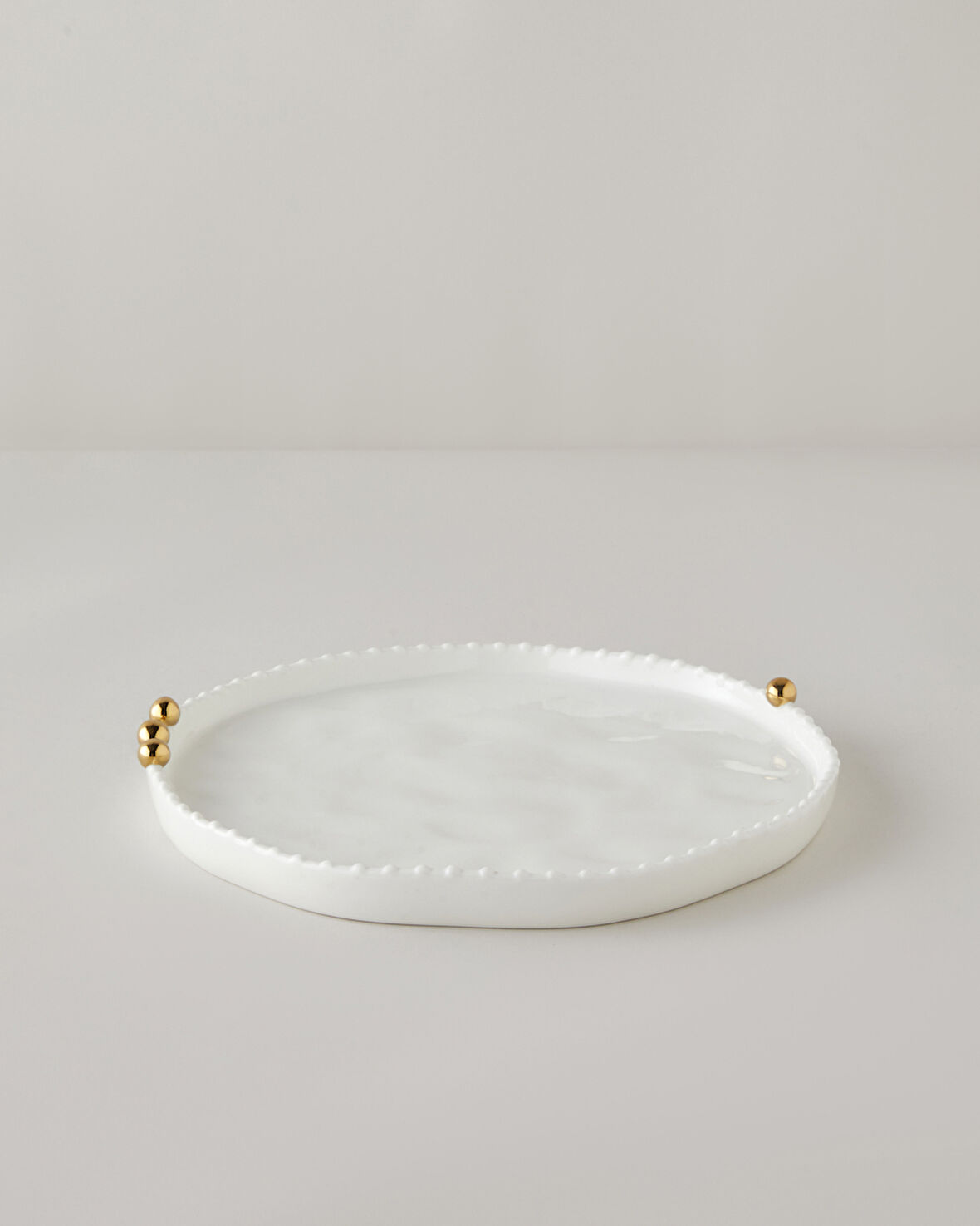 Golden Gleam Porselen Servis Tabağı 29 cm Beyaz-Gold