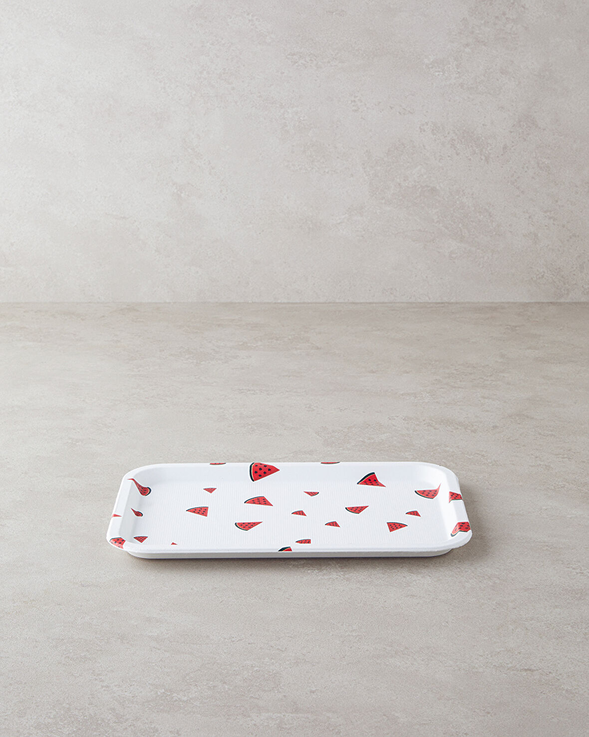 English Home Watermellies Plastik Tepsi 31x21 Cm Beyaz - Kırmızı