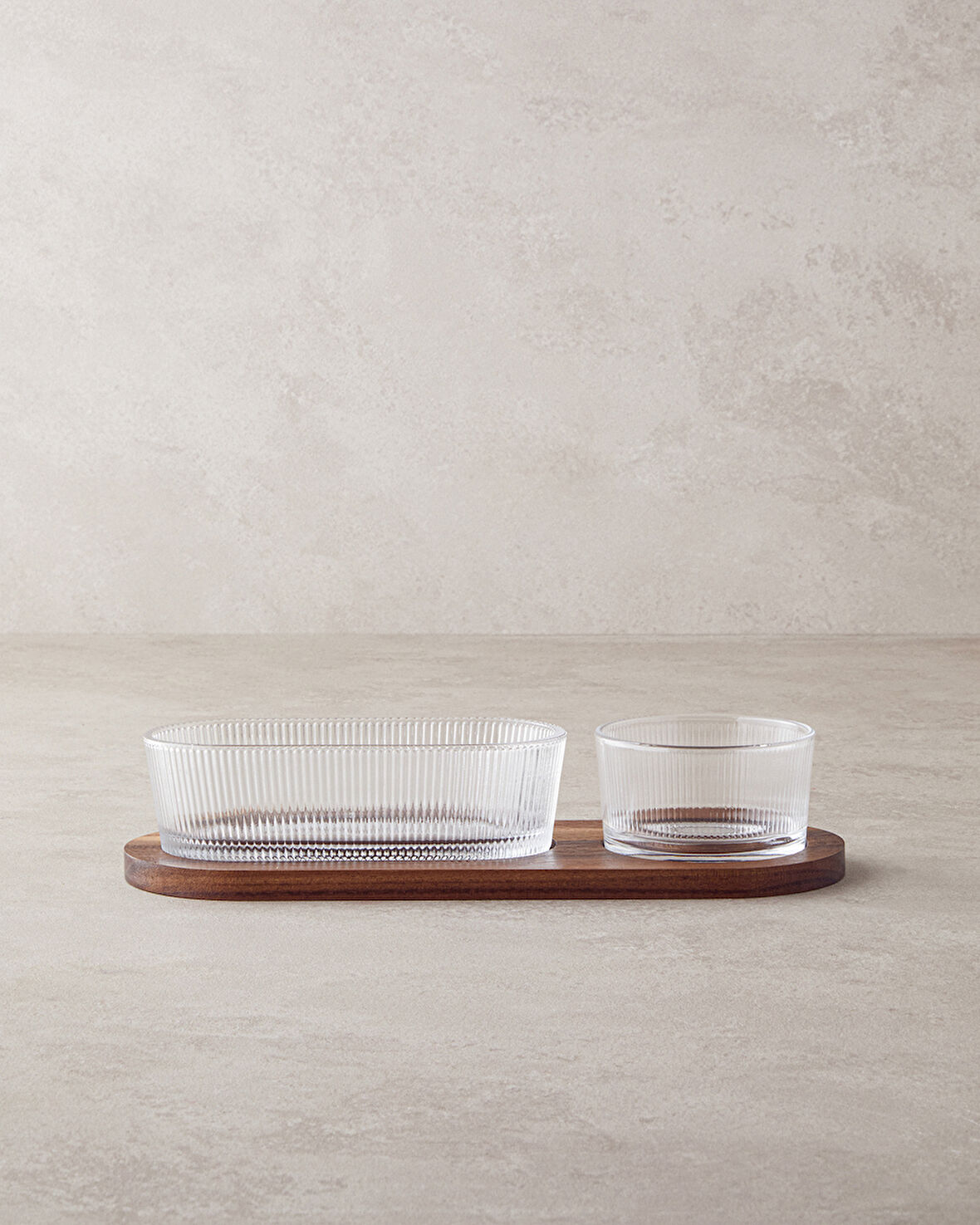 Symphony Akasya-Cam 3 Parça Sunumluk 30x11x6 Cm Kahve