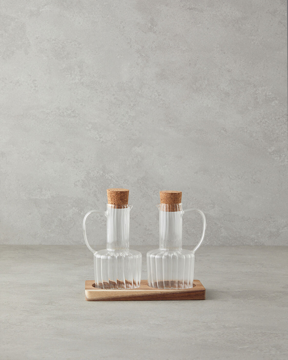 Evie Borosilikat-Akasya 2'li Yağlık - Sirkelik 200 ml Şeffaf