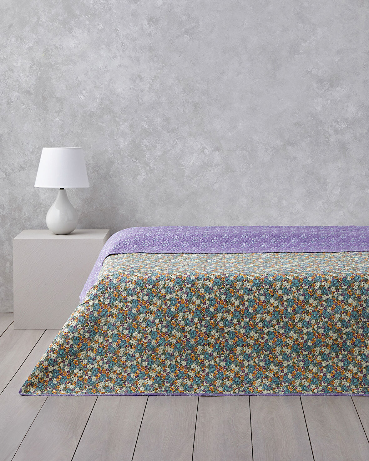 Fiore Viola Çift Kişilik Çok Amaçlı Örtü 200x220 cm Mor
