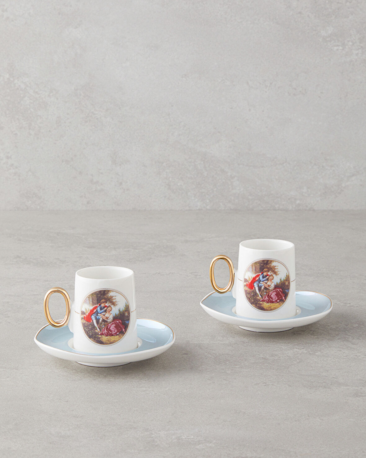 Selene Porselen 4 Parça 2 Kişilik Kahve Fincan Takımı 80 ml Mavi