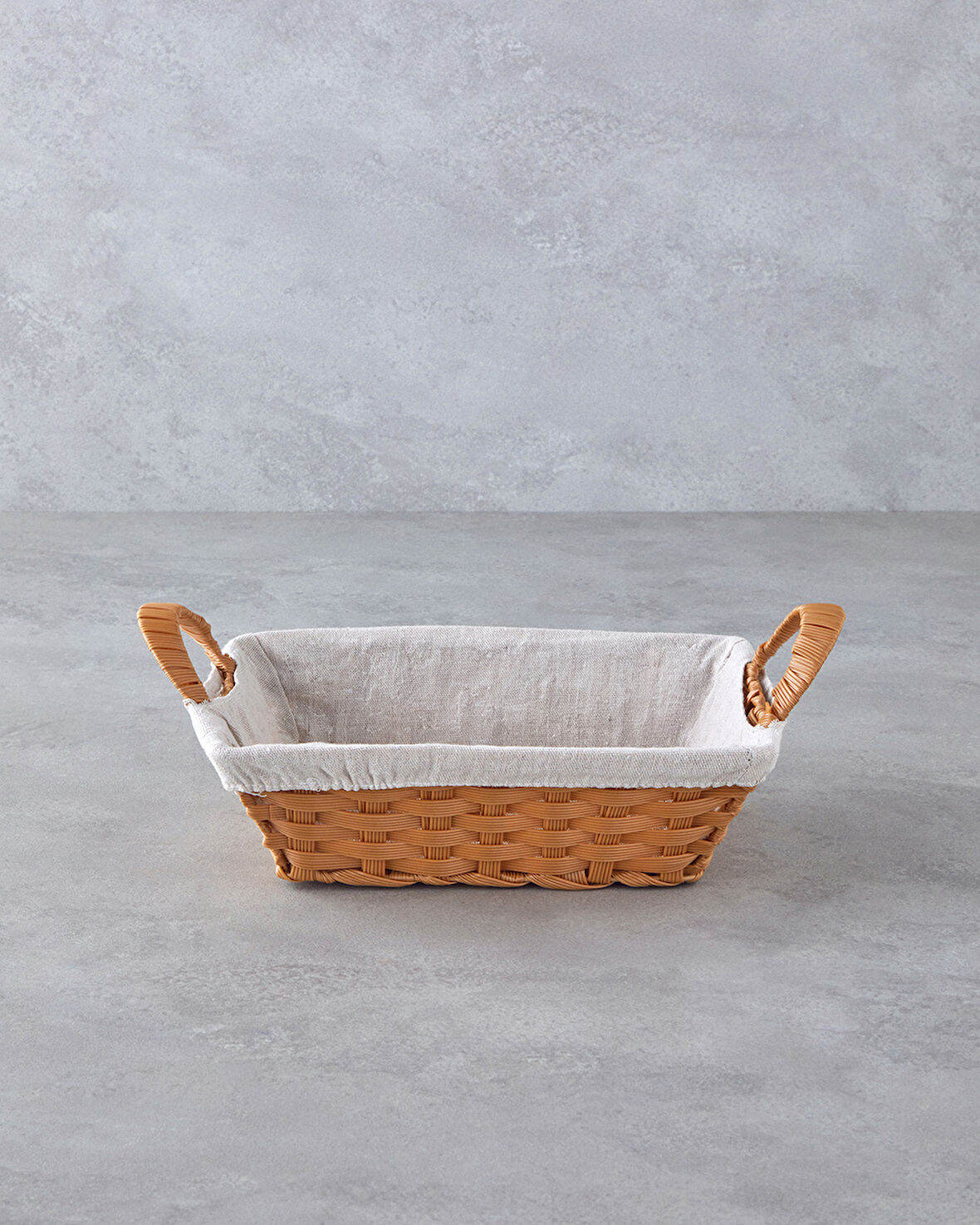 Pastora Plastik Rattan Ekmek Sepeti 34x20x12 cm Bej