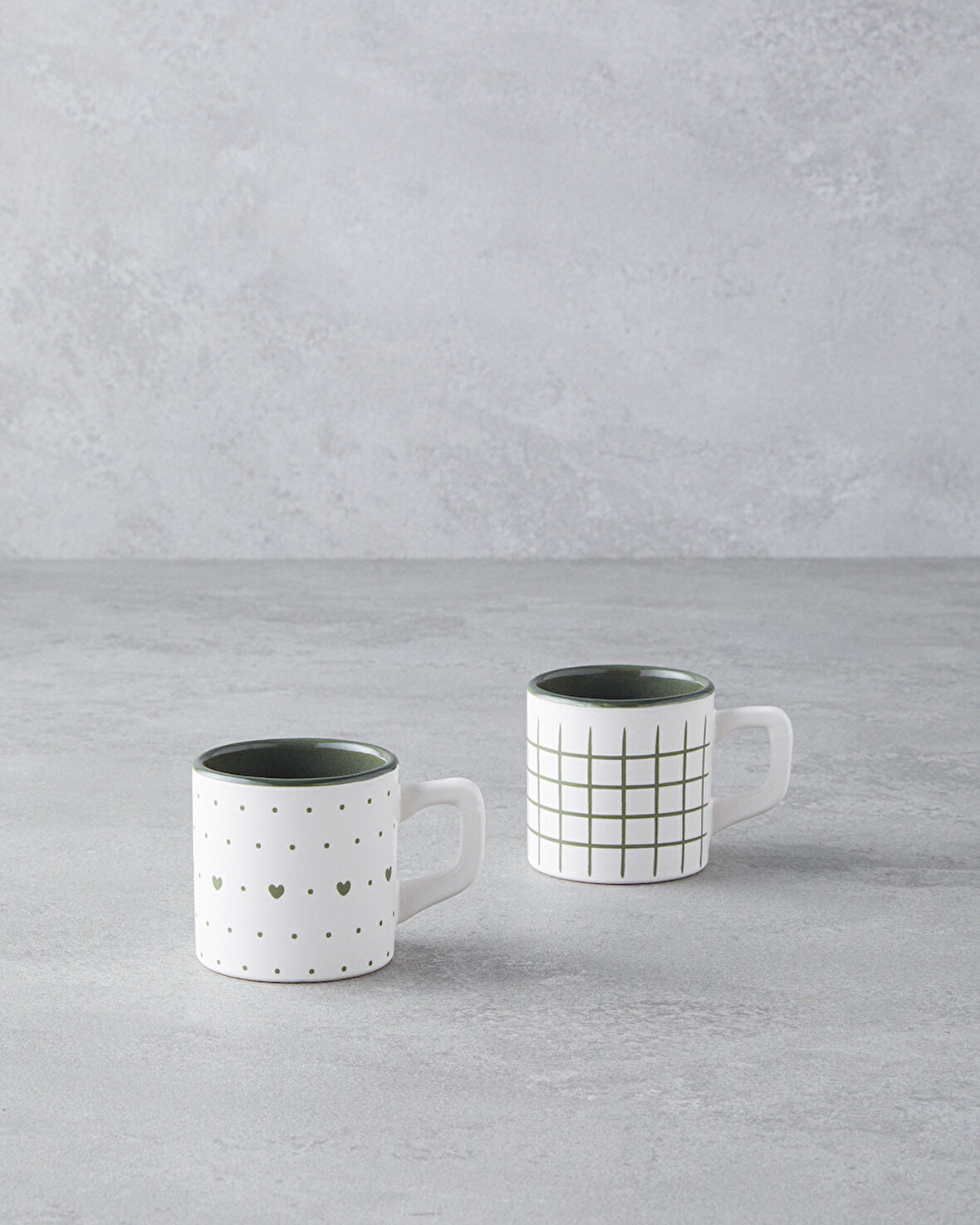 English Home Remixy Seramik 2'li Kahve Fincan Takımı 110 ml Yeşil
