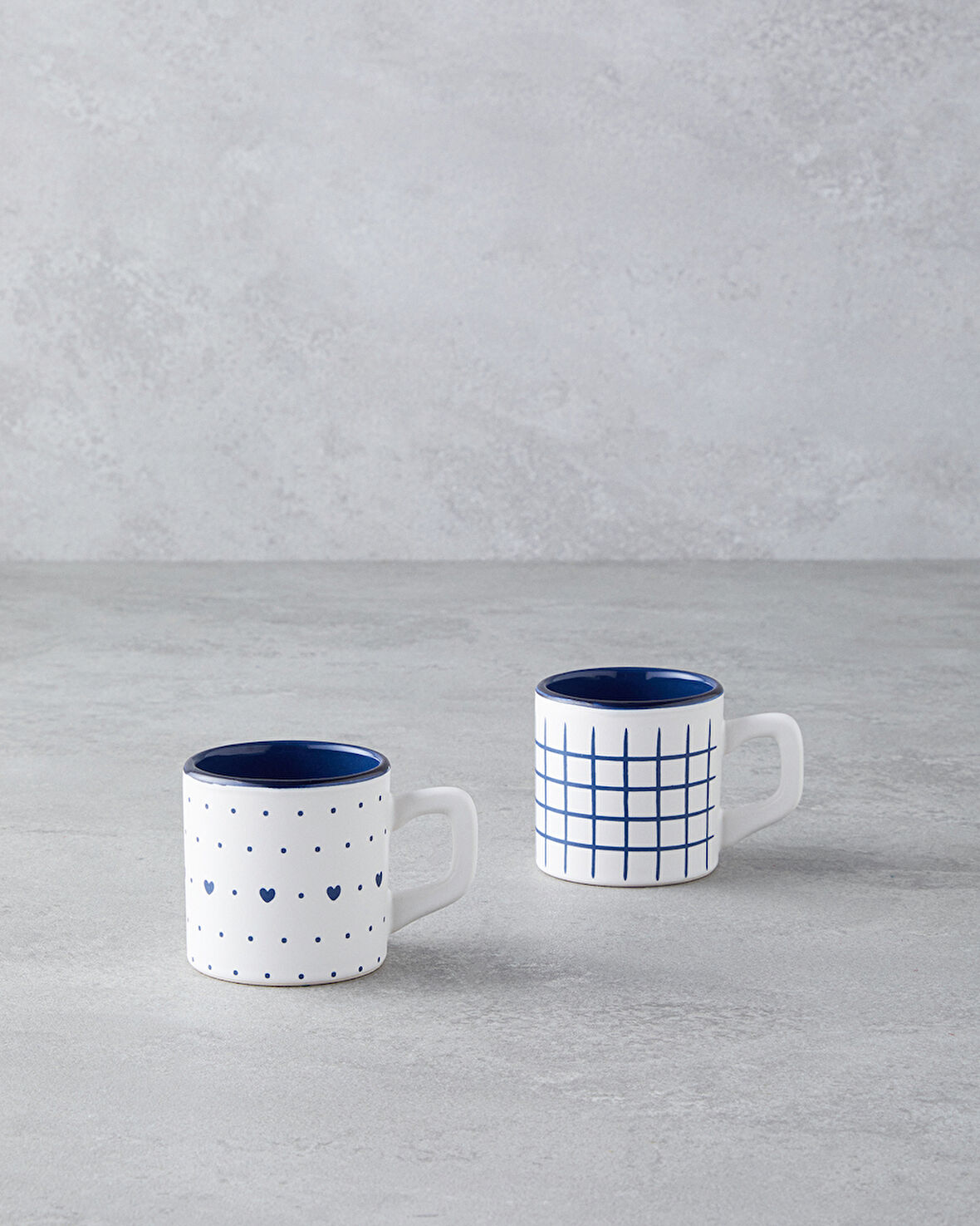 English Home Remixy Seramik 2'li Kahve Fincan Takımı 110 ml Mavi