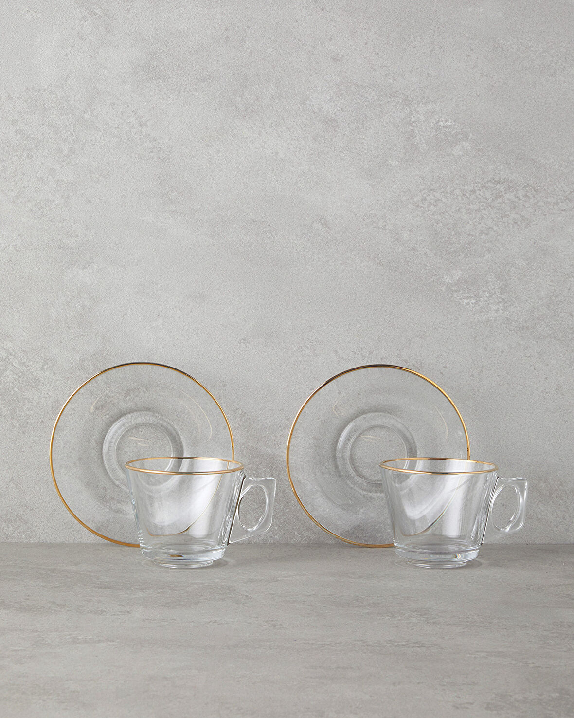 English Home Aria Cam 4 Parça 2 Kişilik Çay Fincanı Takımı 195 ml Gold