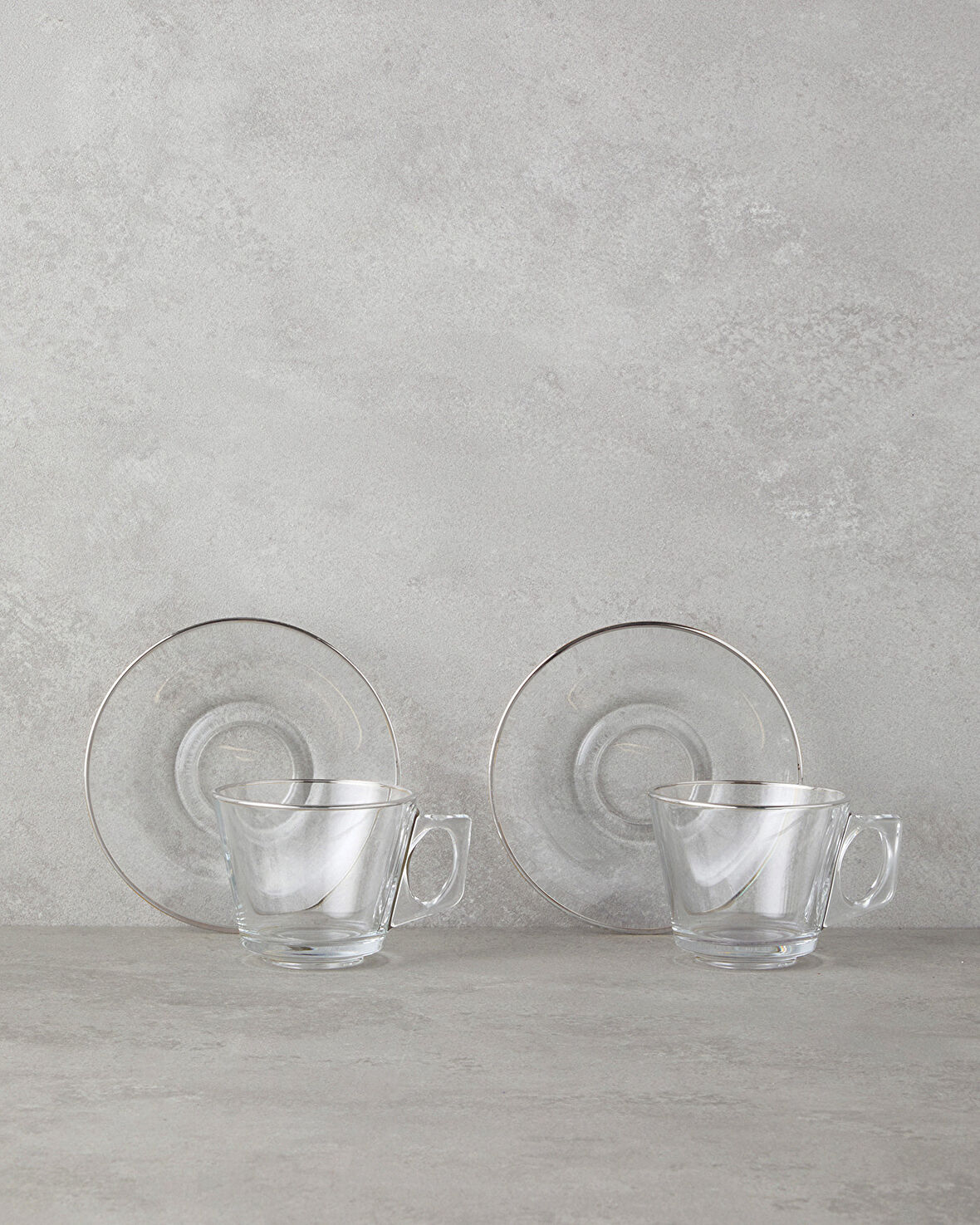 English Home Aria Cam 4 Parça 2 Kişilik Çay Fincanı Takımı 195 ml Silver