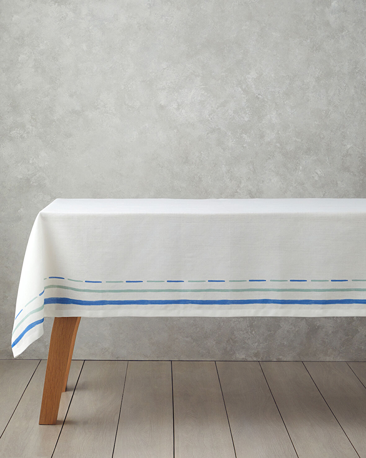 Shelltide Polyester Masa Örtüsü 150x200 cm Beyaz - Mavi