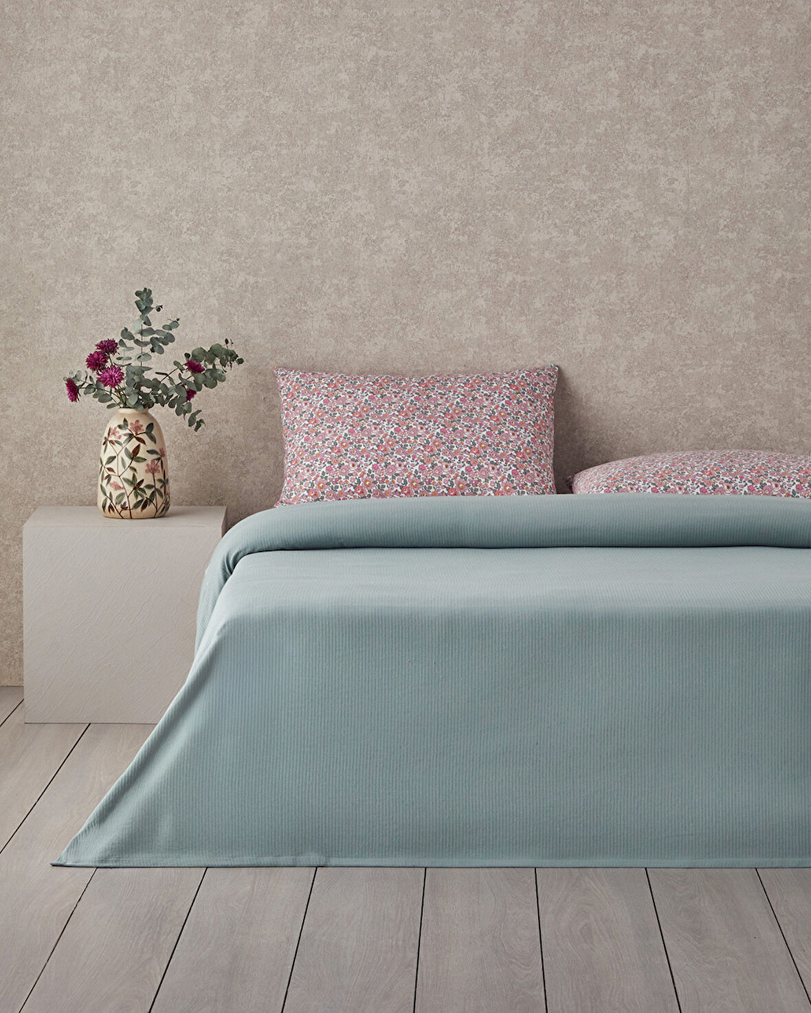 Floret Bloom Soft Çift Kişilik Pike Takımı 200x220 cm Pembe