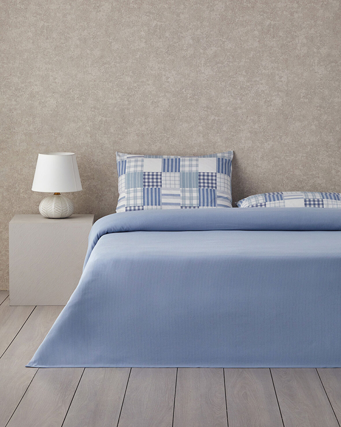 Modern Plaids Soft Çift Kişilik Pike Takımı 200x220 cm Mavi