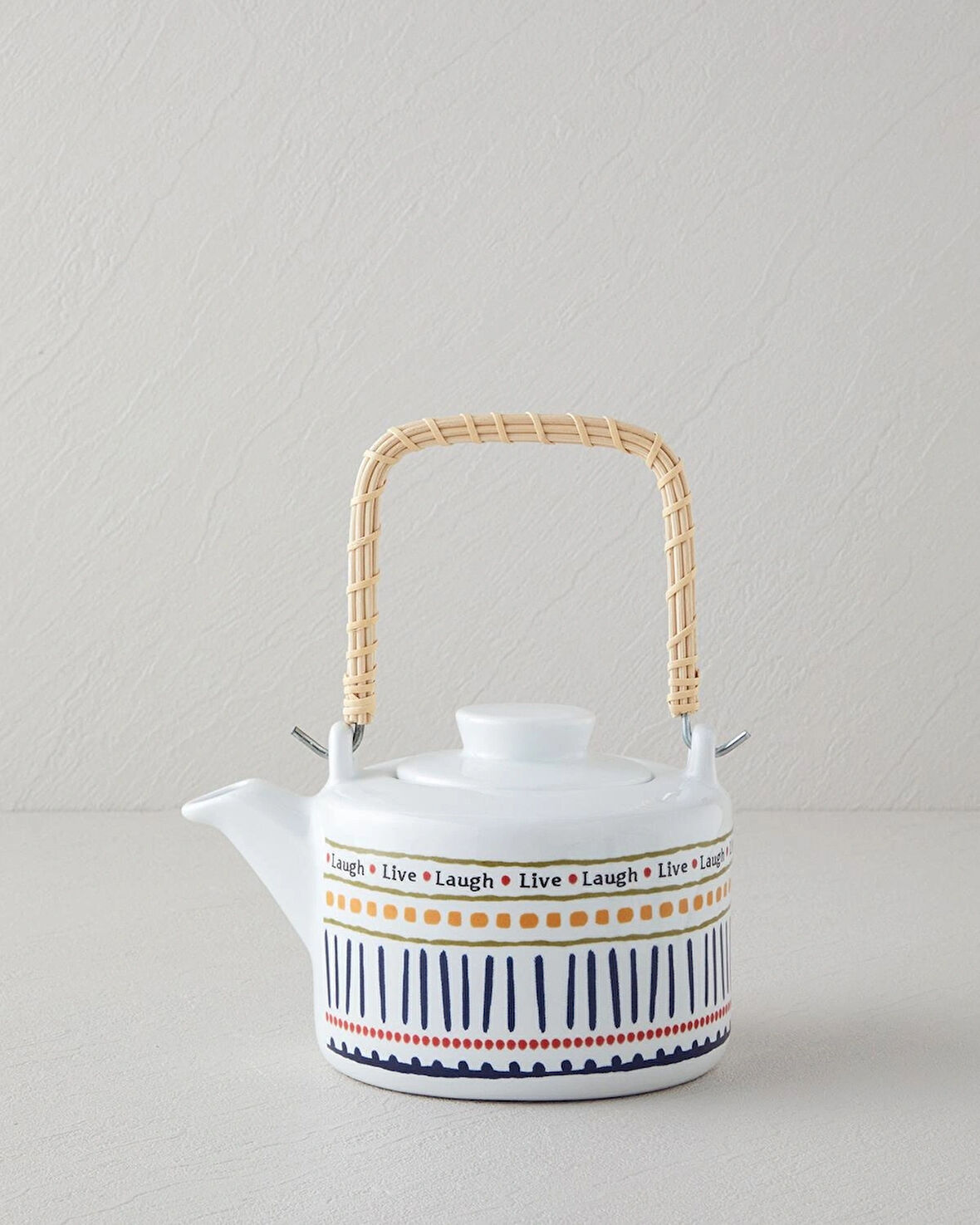 English Home Wordy Porselen Demlik 850 ml Beyaz - Lacivert