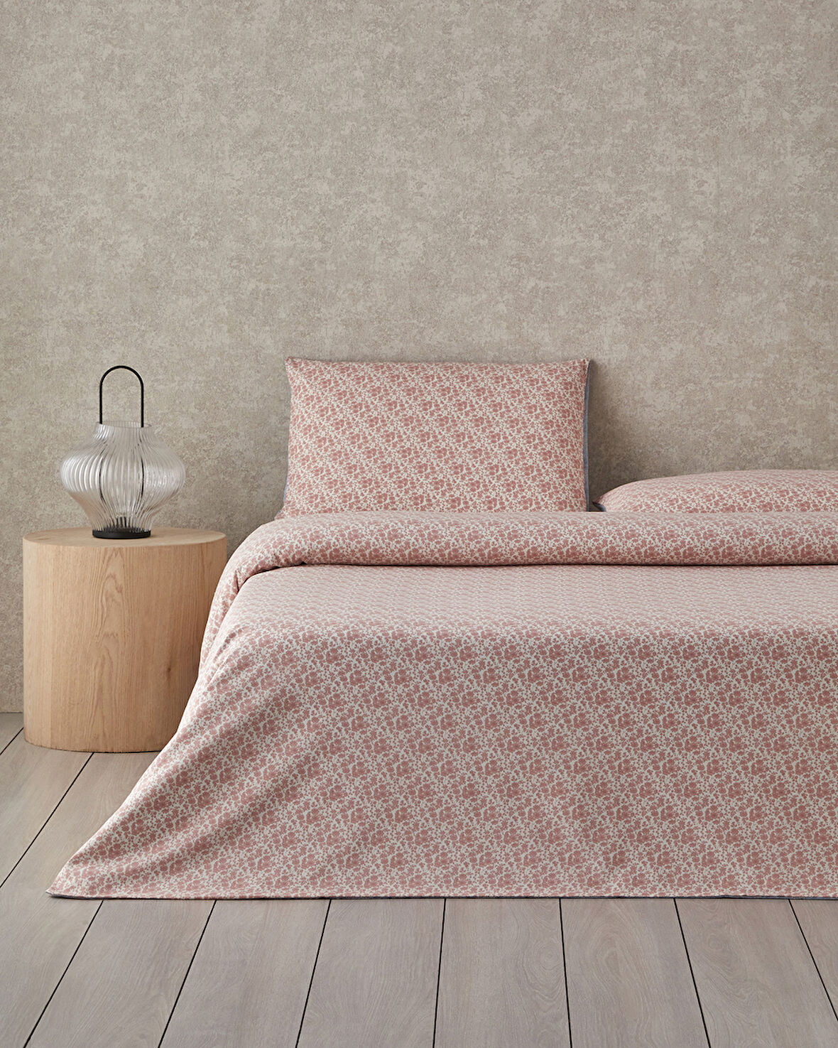 Floral Breeze Kolay Ütülenir Tek Kişilik Nevresim Takımı 160x220 cm Pembe - Mavi