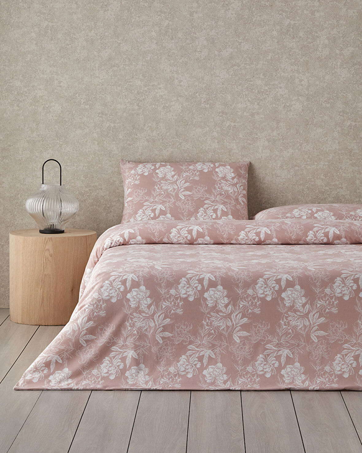 Floral Vine Kolay Ütülenir Çift Kişilik Nevresim Takımı 200x220 cm Pembe