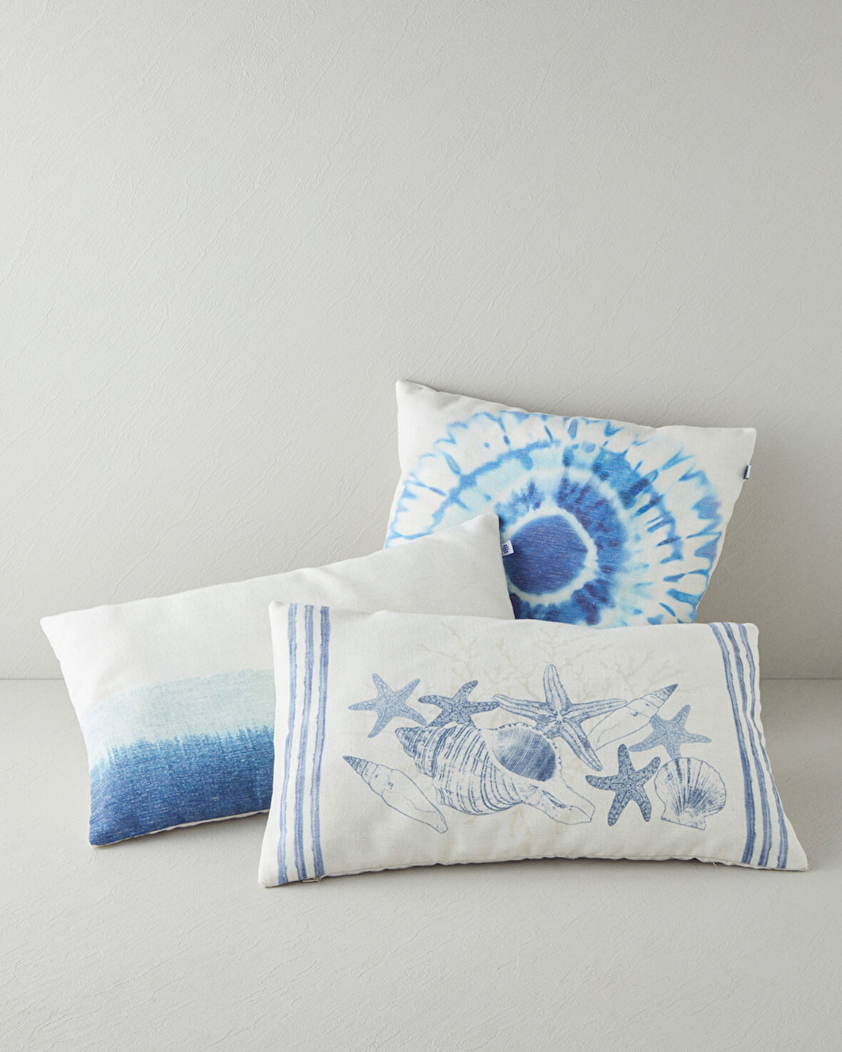 Marine Mia Dijital Baskı Kırlent Kılıfı 45x45 cm Mavi - Yeşil