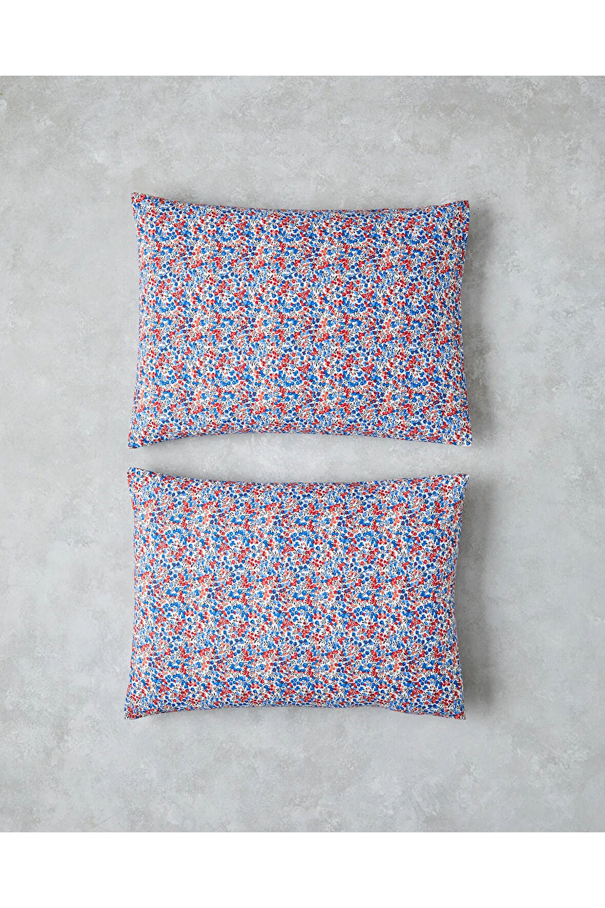 Flower Blast Kolay Ütülenir 2'li Yastık Kılıfı 50x70 cm Kırmızı - Mavi